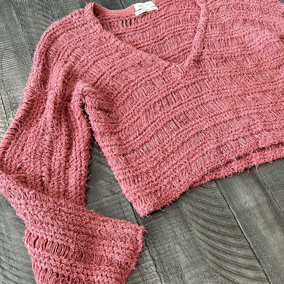 Urban Outfitters Tahini Bell Sleeve Fringe Sweater - Picture 5 of 10